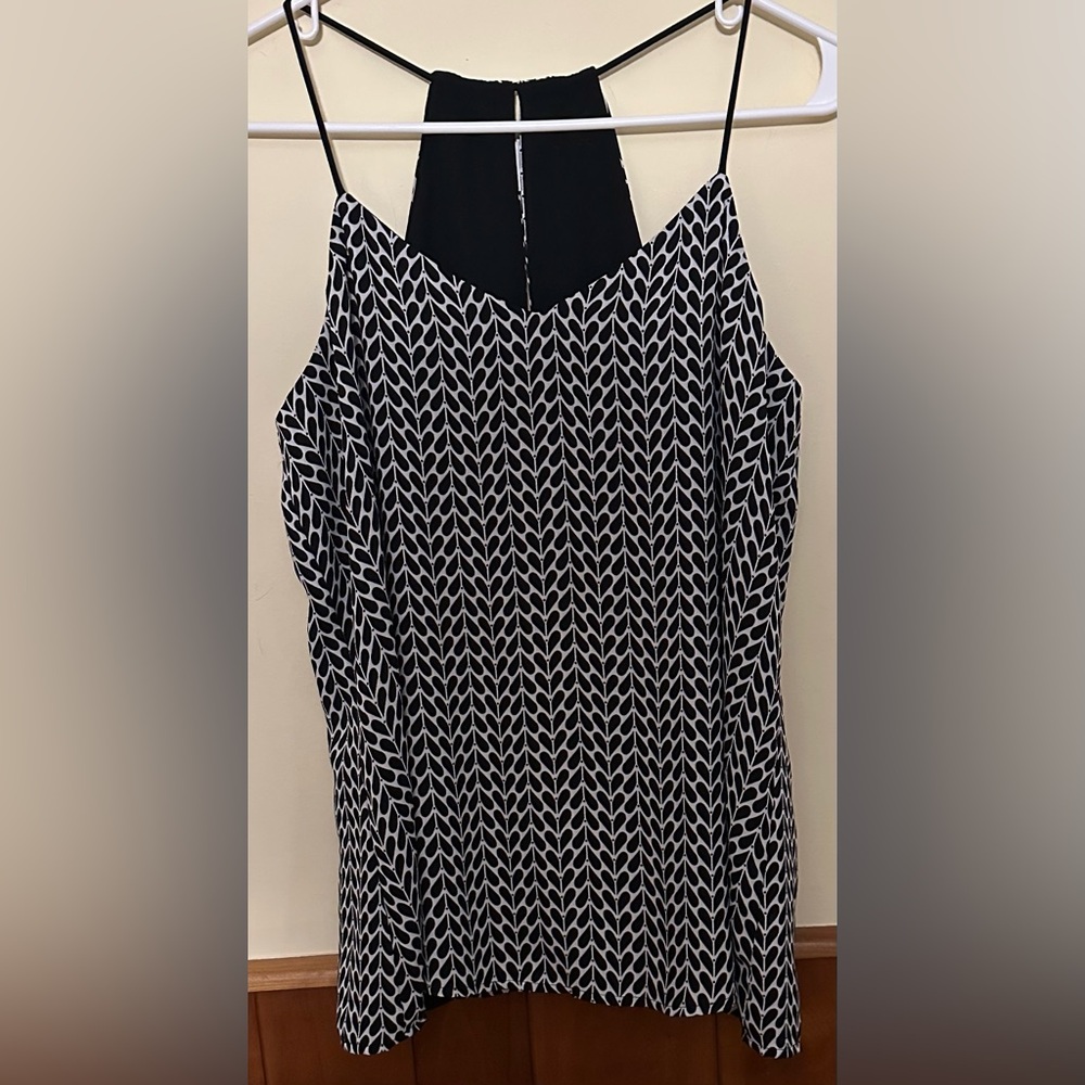 EXPRESS size MEDIUM black & white, spaghetti strapped, blouse.